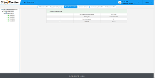 Shinemonitor - Podstawowe parametry sprzętu